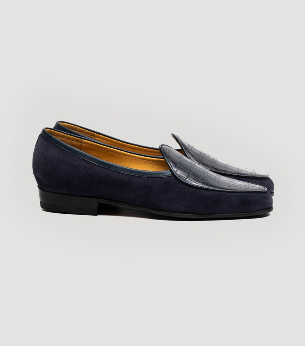 Suede Croco Apron Navy
