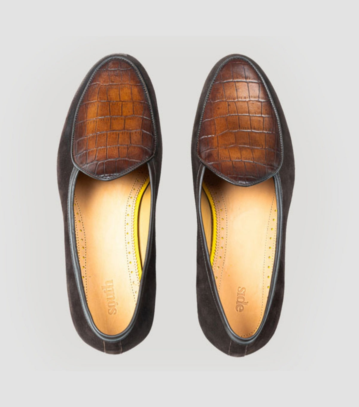 Suede Croco Apron Brown