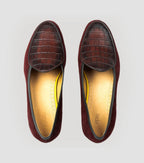 Suede Croco Apron Burgundy