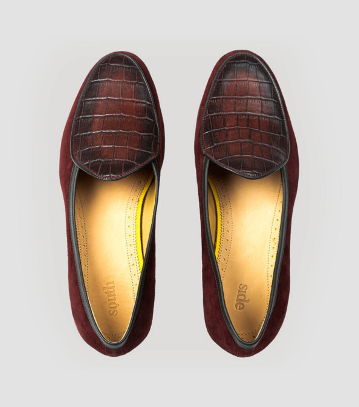 Suede Croco Apron Burgundy