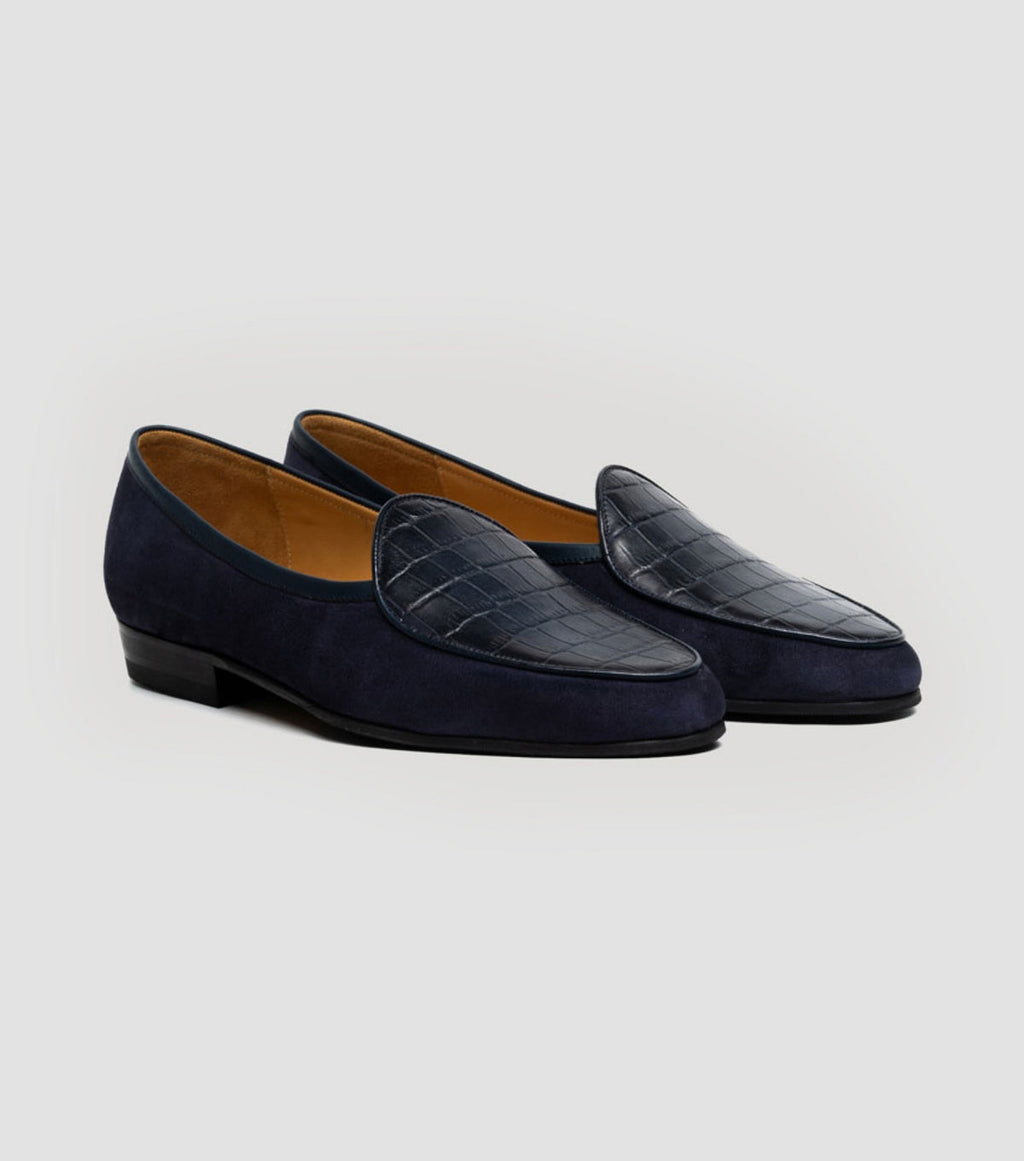 Suede Croco Apron Navy
