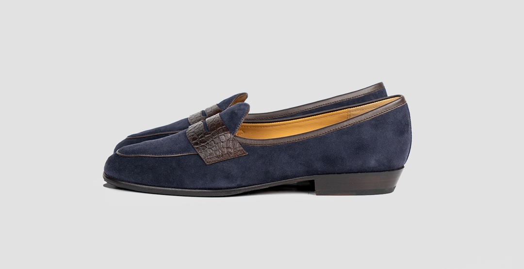 The Navy Croco Penny