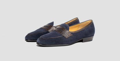 Navy Croco Penny