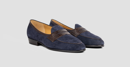 Navy Croco Penny